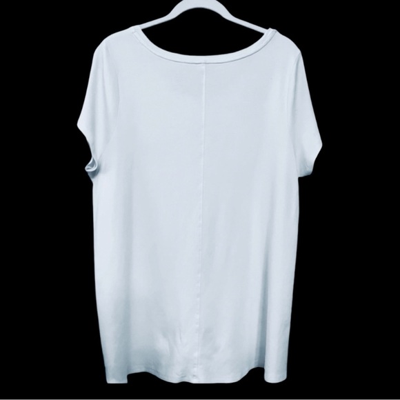 Isaac Mizrahi Live! Essentials Pima Cotton V-Neck Tunic. White. Size 2X - Picture 6 of 13